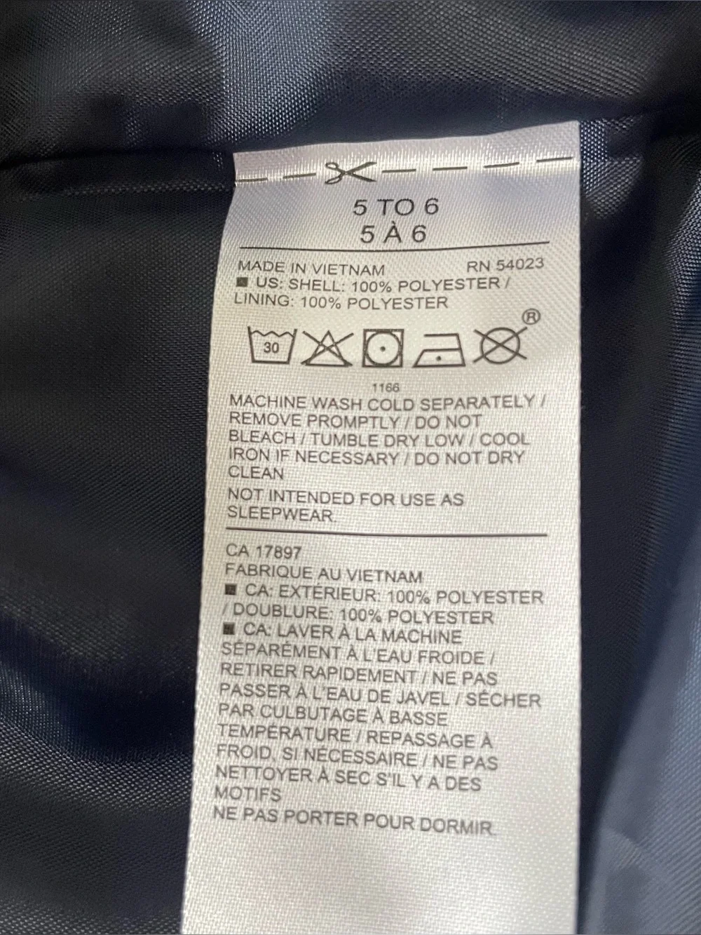 Janie and Jack Boys 5-6 Navy Bomber Jacket Varsity Lightweight Zip Pockets